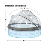 12ft Round Multifunctional All-Weather Pool Dome, Outdoor Enclosure & Cover for Frame Pools (Compatible with Clean & Warm Water) - Image 5