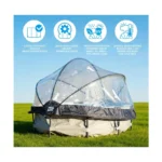 12ft Round Multifunctional All-Weather Pool Dome, Outdoor Enclosure