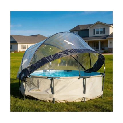 12ft Round Multifunctional All-Weather Pool Dome, Outdoor Enclosure & Cover for Frame Pools (Compatible with Clean & Warm Water)
