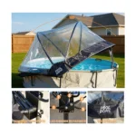 12ft Round Multifunctional All-Weather Pool Dome, Outdoor Enclosure & Cover for Frame Pools