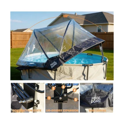 12ft Round Multifunctional All-Weather Pool Dome, Outdoor Enclosure & Cover for Frame Pools