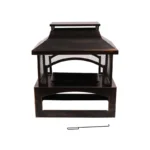32 inch Durable Steel Rectangular Freestanding Wood Burning Fireplace