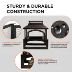 32 inch Durable Steel Rectangular Freestanding Wood