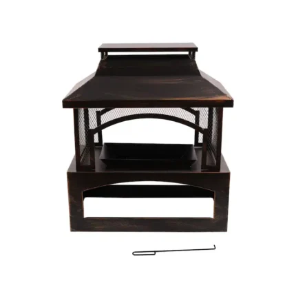 32 inch Durable Steel Rectangular Freestanding Wood Burning Fireplace