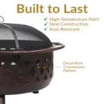 Sunnydaze Crossweave Wood-Burning Fire Pit with Spark