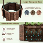 Arlmont & Co. Outdoor Wooden Wishing Well Bucket Flower Plants Planter Patio