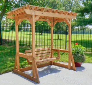 Backyard Discovery Callahan 8'x5' Cedar Wood Patio Pergola Swing - 8'2" x 5'5"