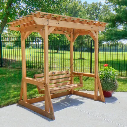 Backyard Discovery Callahan 8'x5' Cedar Wood Patio Pergola Swing - 8'2" x 5'5"