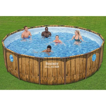 Bestway Steel Pro MAX Splashview - 16' x 48", Brown - Round Above Ground Swimming Pool Set