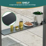 Bridget 6' X 8' Aluminium Hardtop Patio Grill Gazebo,Galvanized Steel Gable Roof With Bar CouTER