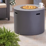 Caelan Round Concrete Propane Smokeless Fire Pit Table with Hidden Fuel Tank - Image 6