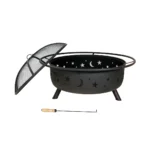 Cosmic 42" Round Wood-Burning Bronze Finish Steel Fire Pit