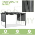EROMMY 10' x 13' Outdoor Pergola with Retractable Canopy, Aluminum Frame