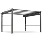 EROMMY 10' x 13' Outdoor Pergola with Retractable Canopy, Aluminum Frame, Patio Metal