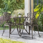 Nuu Garden 5-piece Antique Bronze Cast Aluminum Patio Dining Set