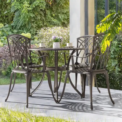 Nuu Garden 5-piece Antique Bronze Cast Aluminum Patio Dining Set