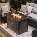 Nuu Garden Outdoor 43-inch 50,000 BTU Propane Gas Fire Pit Table, Aluminum Tabletop