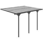 Outsunny 12' x 10' Outdoor Polycarbonate Pergola, Transparent UV Blocking Awning, Hardtop Deck GazebO