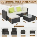 Patio Furniture 5-piece Set With Two Pillows