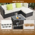 Patio Furniture 5-piece Set With Two Pillows And Outdoor