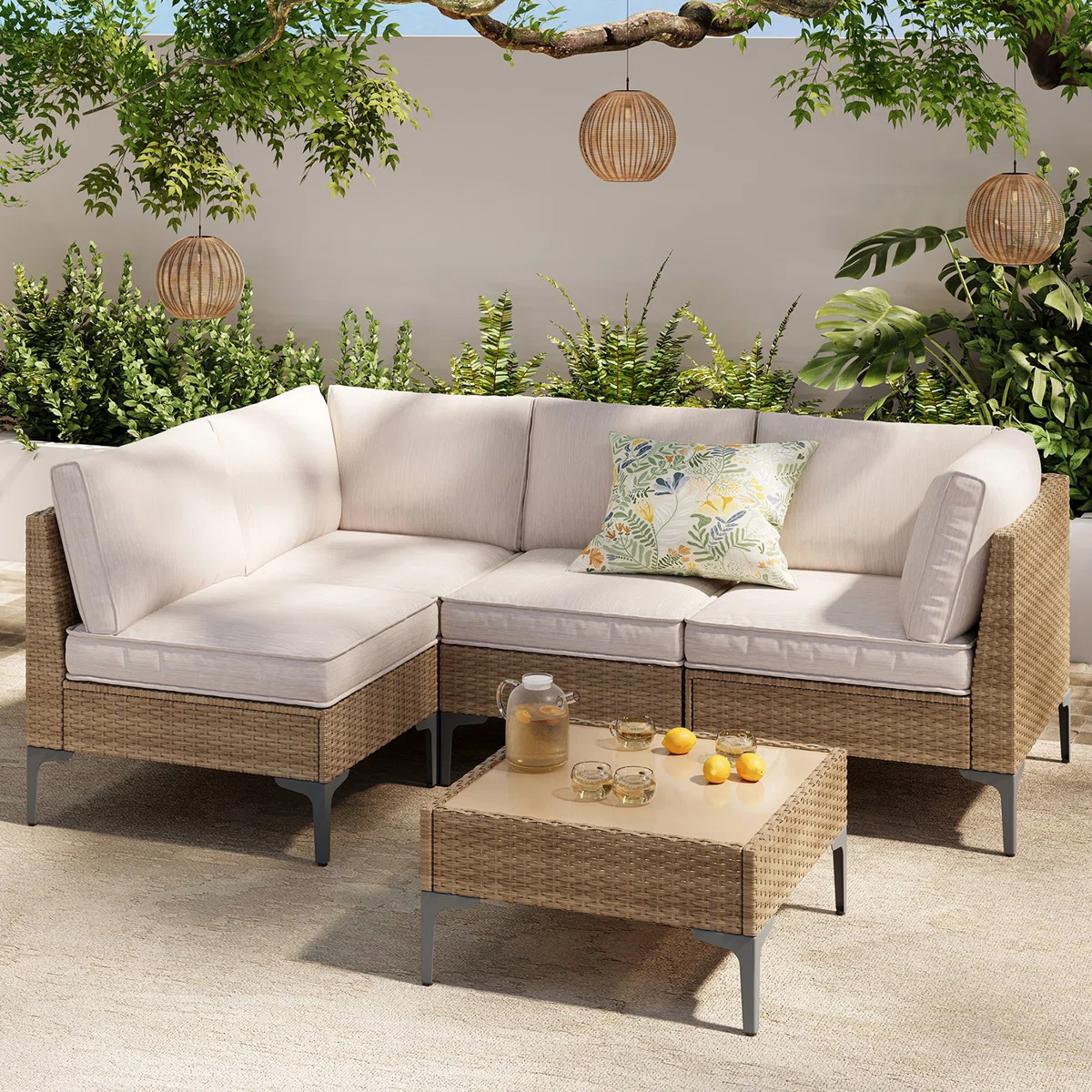 Patio+Furniture+Set,+Outdoor+Wicker+Sectional+Sofa+with+Coffee+Table,+Anti-Slip+&+Thick+All-Weather+Cushions+for+Garden,+Poolside,+Backyard,+Beige-1358785713 Patio Furniture Set, Outdoor Wicker Sectional Sofa with Coffee Table, Anti-Slip & Thick All-Weather Cushions for Garden, Poolside, Backyard, Beige