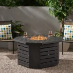 Rene Outdoor 50,000 BTU Octagonal Iron Fire Pit by Christopher Knight Home