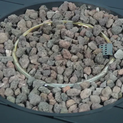 Rene Outdoor 50,000 BTU Octagonal Iron Fire Pit by Christopher Knight Home stone