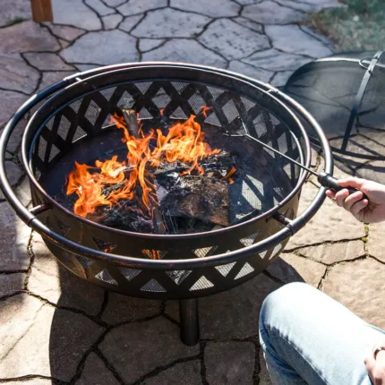 Sunnydaze Crossweave Wood-Burning Fire Pit with Spark