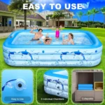 Textles Hub Vinyl Rectangle Inflatable Pool - Image 3